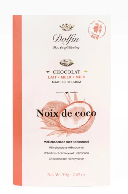Dolfin -  Mliečna čokoláda s kokosom, 70g