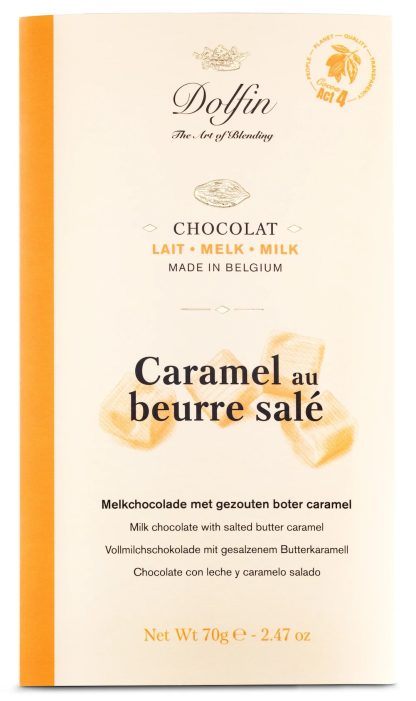Dolfin -  Mliečna čokoláda so slaným karamelom, 70g