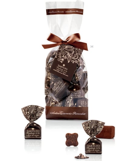 Torrone - ČOKOLÁDOVÉ PRALINKY TARTUFO TMAVÉ S ČOKOLÁDOVÝMI BOBMI, BEZ GMO, BEZ LEPKU 200g