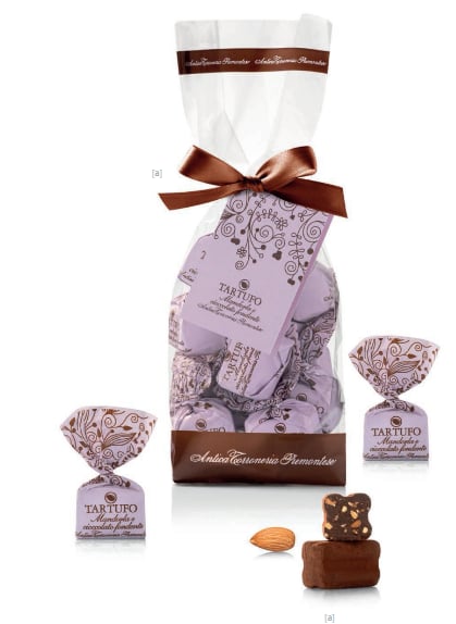 Torrone - ČOKOLÁDOVÉ PRALINKY TARTUFO TMAVÉ S MANDĽAMI, BEZ GMO, BEZ LEPKU 200g